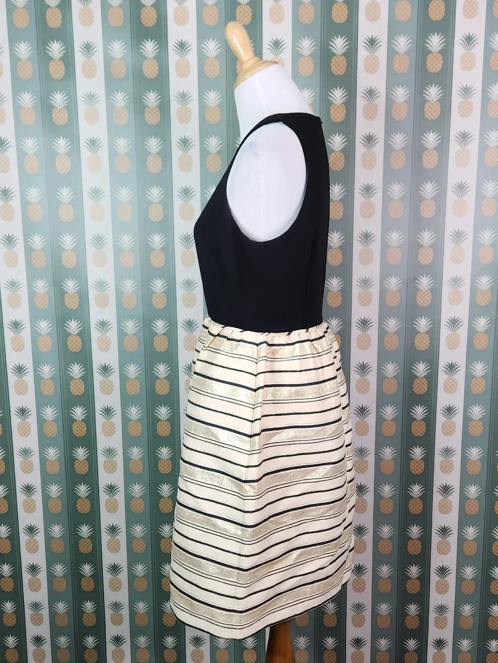 J. Crew Metallic Striped Dress